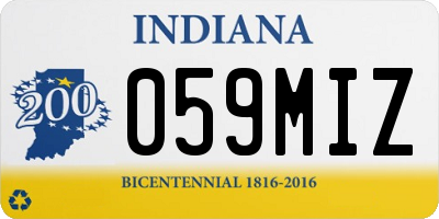 IN license plate 059MIZ