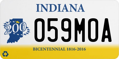IN license plate 059MOA