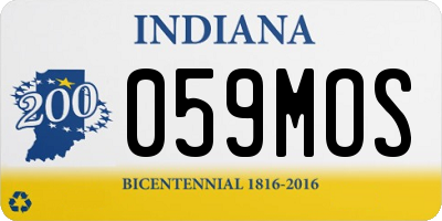 IN license plate 059MOS