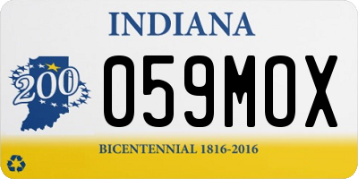IN license plate 059MOX