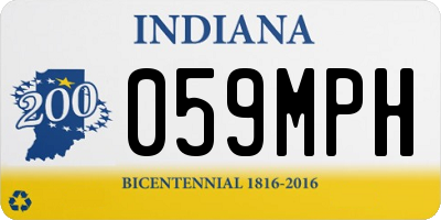IN license plate 059MPH