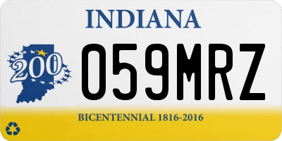IN license plate 059MRZ