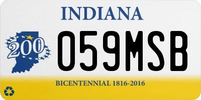 IN license plate 059MSB