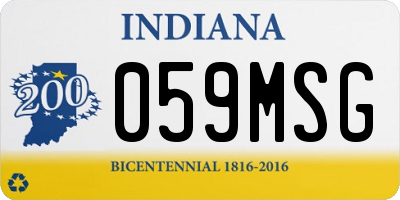 IN license plate 059MSG