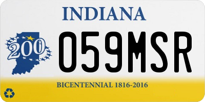 IN license plate 059MSR