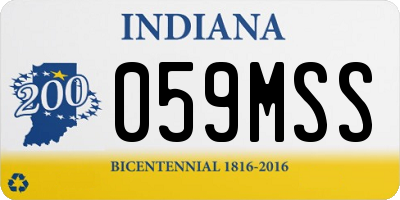 IN license plate 059MSS