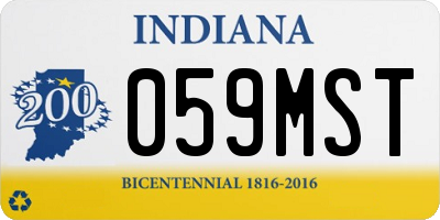 IN license plate 059MST