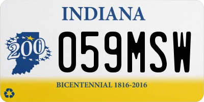 IN license plate 059MSW