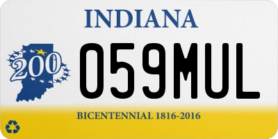 IN license plate 059MUL