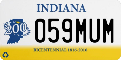 IN license plate 059MUM