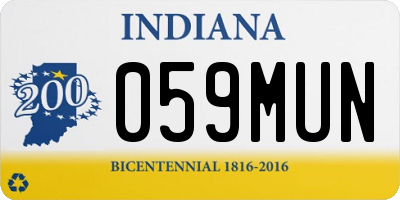 IN license plate 059MUN