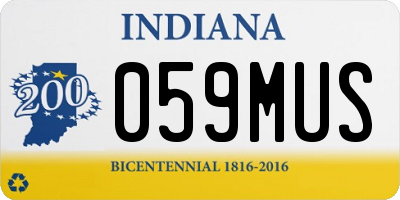 IN license plate 059MUS
