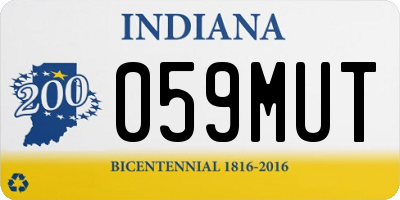 IN license plate 059MUT