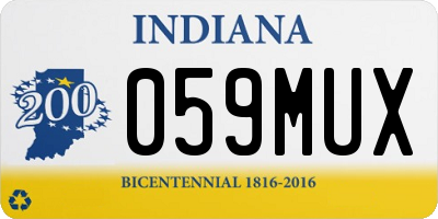 IN license plate 059MUX