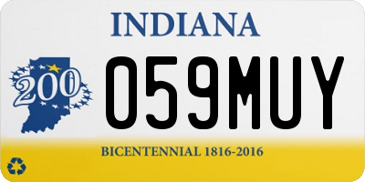 IN license plate 059MUY