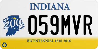 IN license plate 059MVR