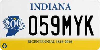 IN license plate 059MYK