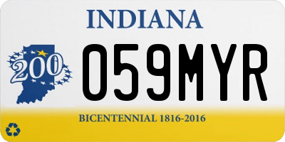 IN license plate 059MYR