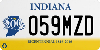 IN license plate 059MZD