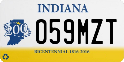 IN license plate 059MZT