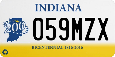 IN license plate 059MZX