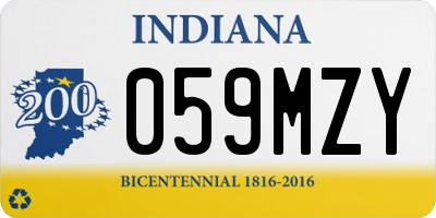 IN license plate 059MZY