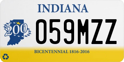 IN license plate 059MZZ