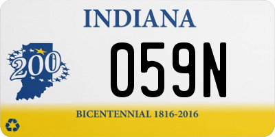 IN license plate 059N