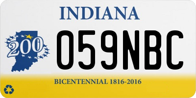 IN license plate 059NBC