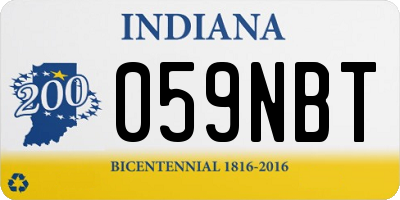 IN license plate 059NBT