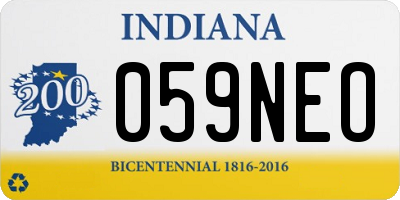 IN license plate 059NEO