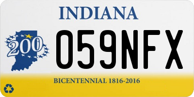 IN license plate 059NFX