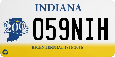 IN license plate 059NIH