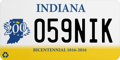 IN license plate 059NIK