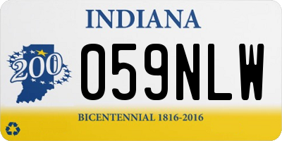 IN license plate 059NLW