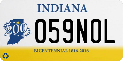 IN license plate 059NOL