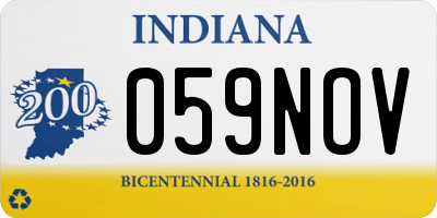 IN license plate 059NOV