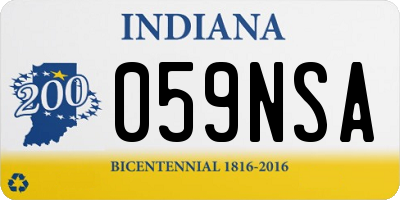 IN license plate 059NSA
