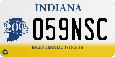 IN license plate 059NSC