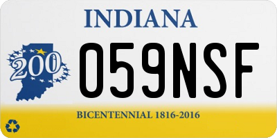 IN license plate 059NSF