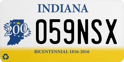 IN license plate 059NSX