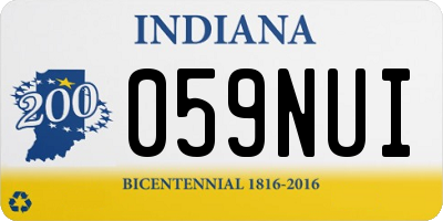 IN license plate 059NUI