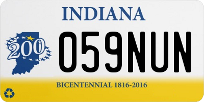 IN license plate 059NUN