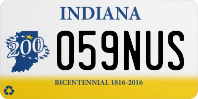 IN license plate 059NUS