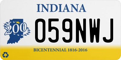 IN license plate 059NWJ