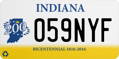 IN license plate 059NYF
