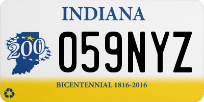 IN license plate 059NYZ