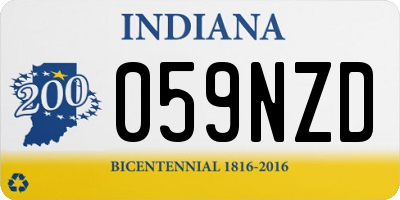 IN license plate 059NZD