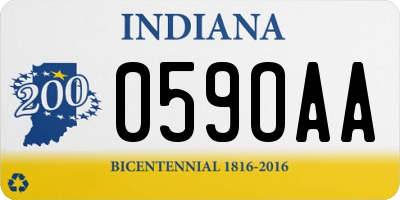 IN license plate 059OAA