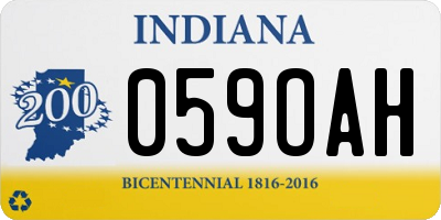 IN license plate 059OAH